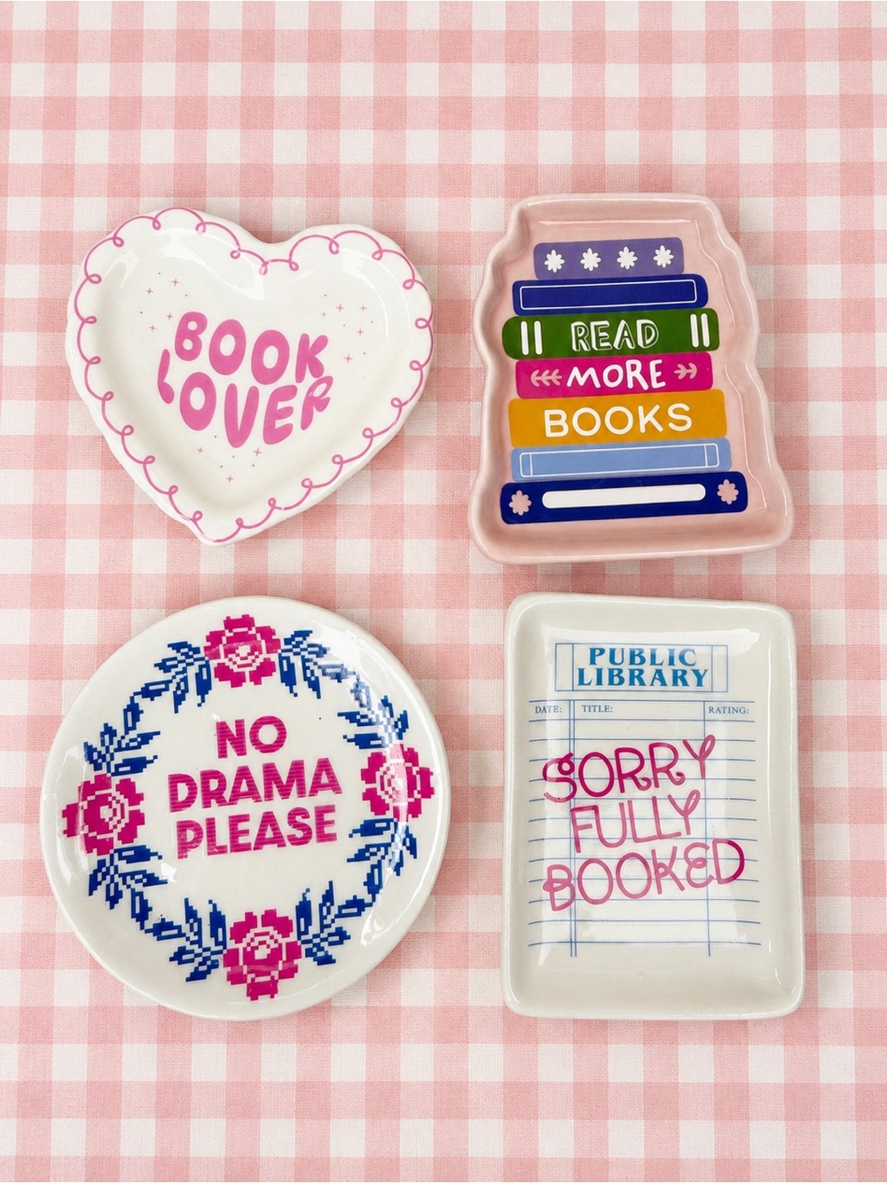 Target  Book Lover Ceramic Trinket Dishes - Set of 4